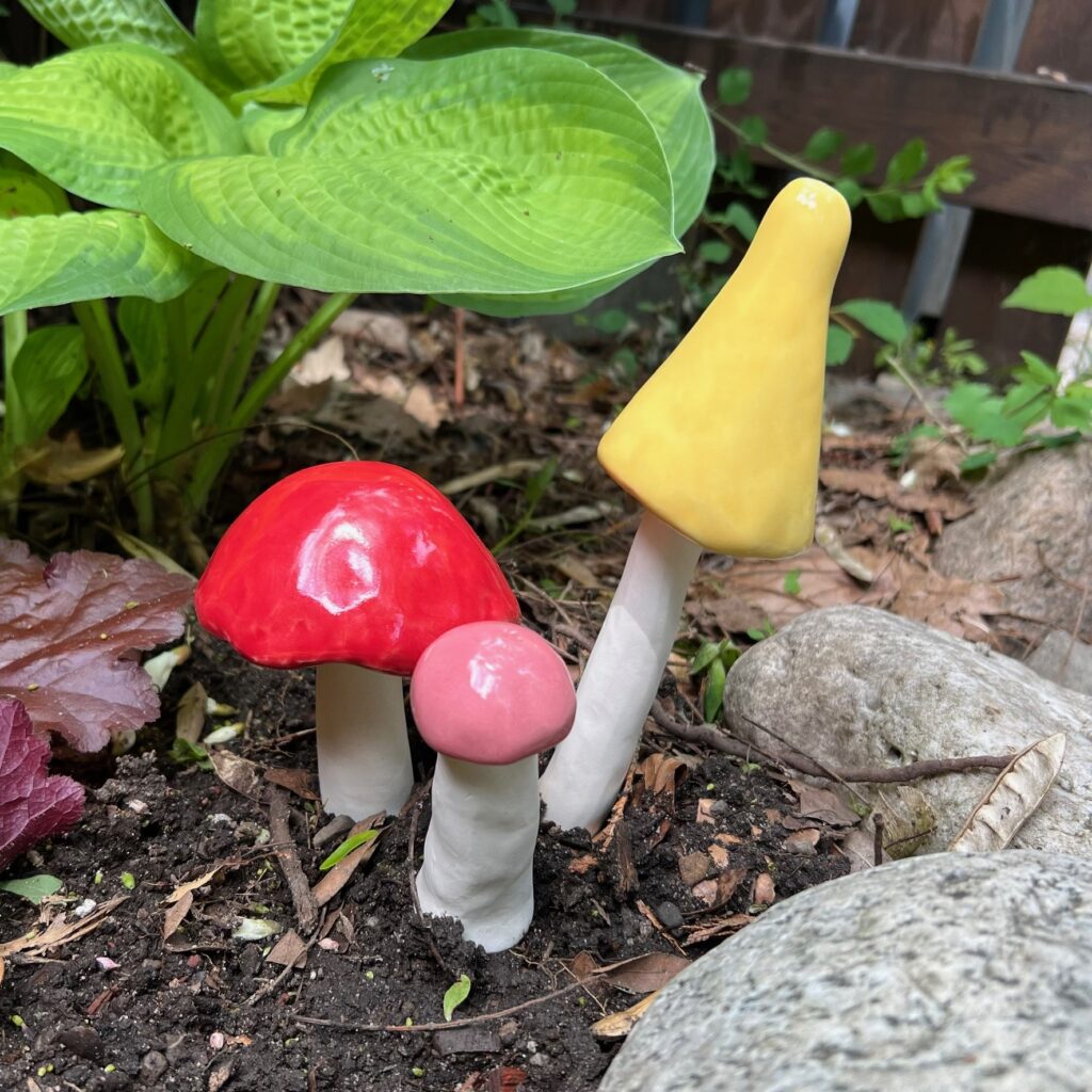 Pottery mushrooms Rodrigue made